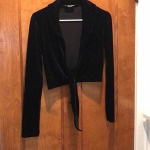 Velvet cropped jacket
